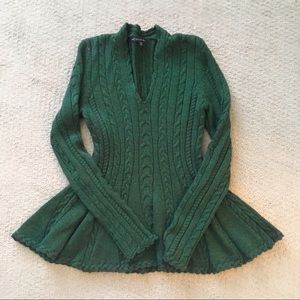 EUC ANTONIO MELANI Cable Knit Peplum Top - Size XS
